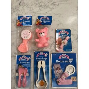 Vintage 1996 Baby King Pink Accessory Lot 6pc New Old Stock Rattle Toys Headband